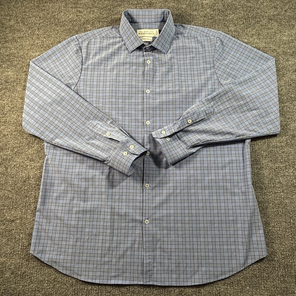 Mizzen Main Shirt Adult 2XL XXL Blue Button Up Leeward Long Sleeve Casual Men's